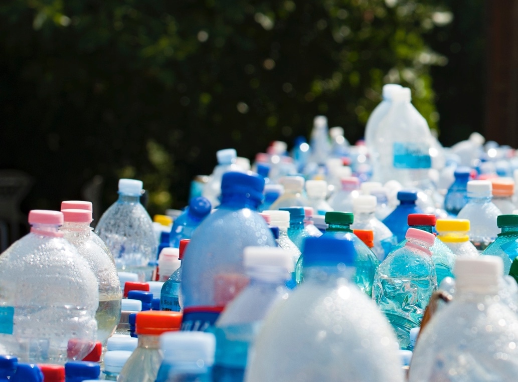 Stock imagery of a collection of plastic bottles and cartons