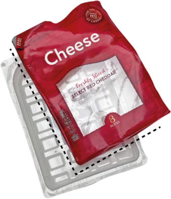 Stock imagery of plastic cheese packet