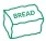 Bread wrapper green icon illustration