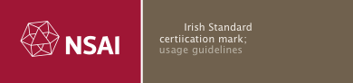 NSAI Irish standard certification mark - usage guidelines logo